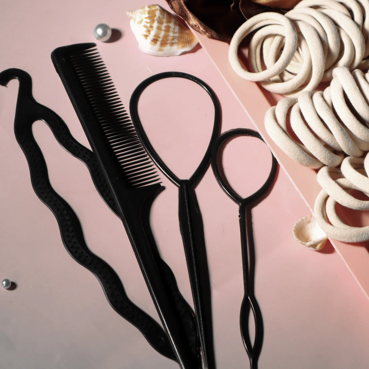 Seamless Hair Scrunchies & Ties Set