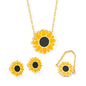 Romantic Flower Necklace, Earrings & Ring Set