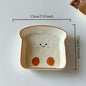 Cute Toast-Shaped Ceramic Dessert Plate