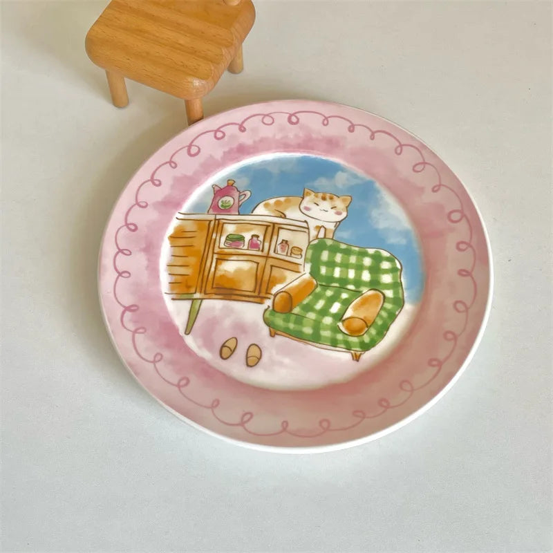 Cute Cartoon Ceramic Breakfast Plate