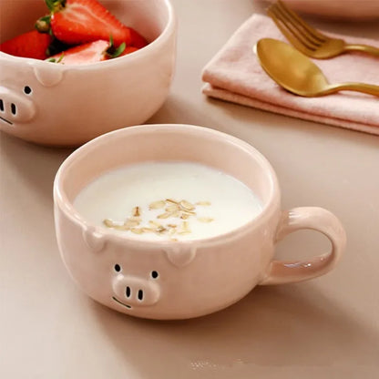 Cute Pink Pig Ceramic Breakfast Plate