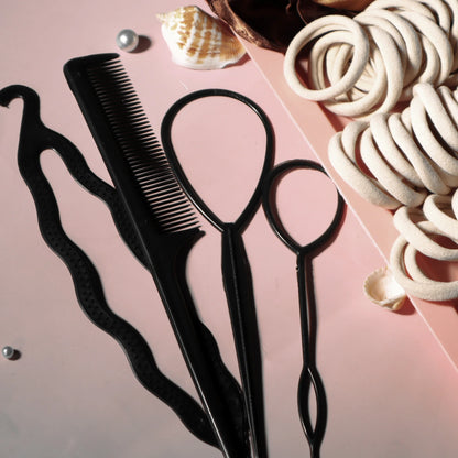 Seamless Hair Scrunchies & Ties Set
