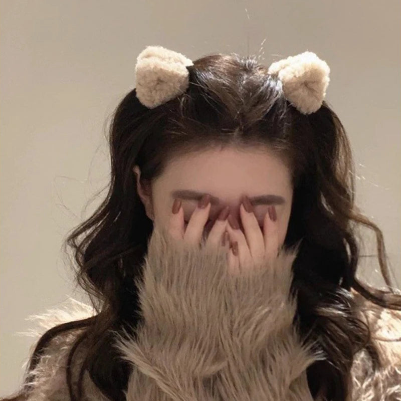 2-Piece Plush Cat Ear Hair Clips