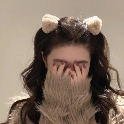 2-Piece Plush Cat Ear Hair Clips