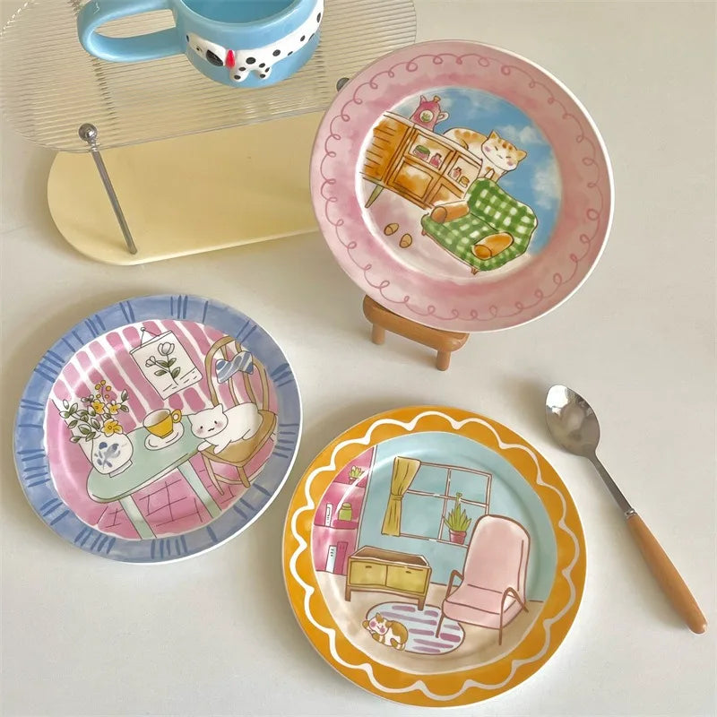 Cute Cartoon Ceramic Breakfast Plate