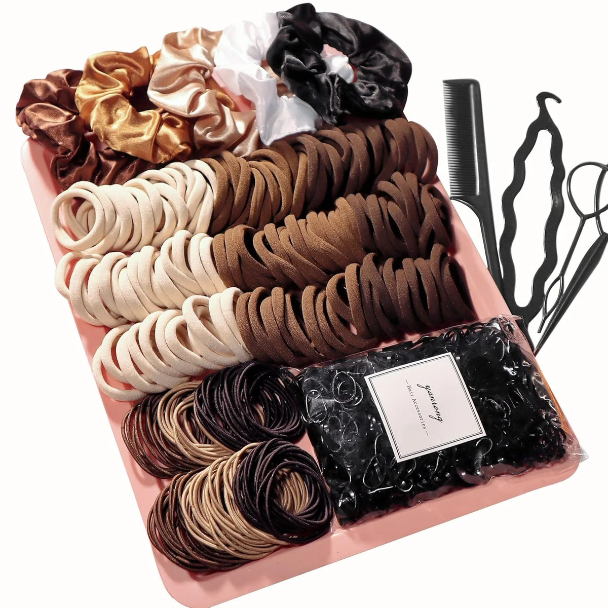 Seamless Hair Scrunchies & Ties Set