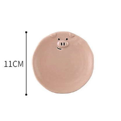 Cute Pink Pig Ceramic Breakfast Plate