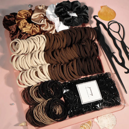 Seamless Hair Scrunchies & Ties Set