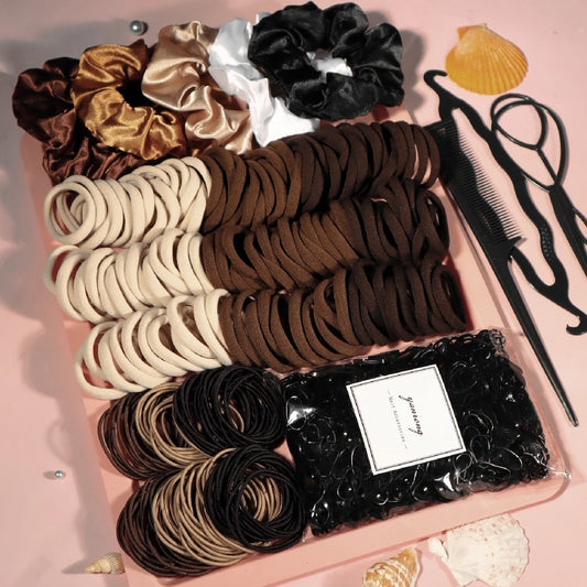 Seamless Hair Scrunchies & Ties Set