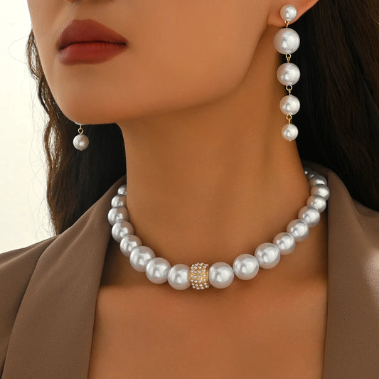3-Piece Classic Imitation Pearl Jewelry Set