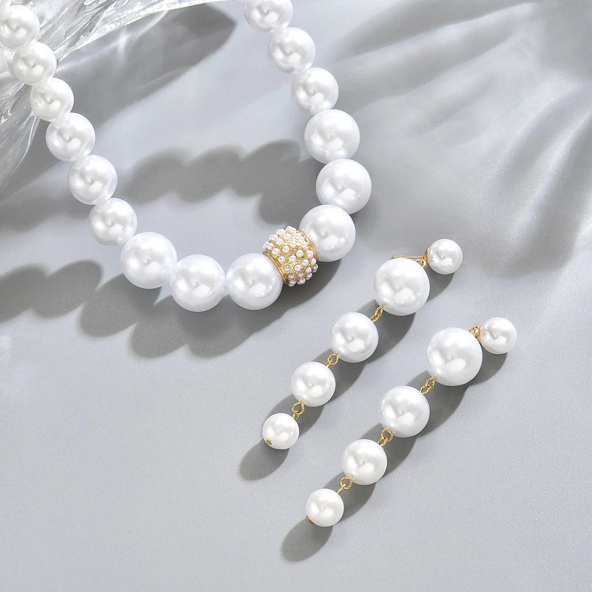 3-Piece Classic Imitation Pearl Jewelry Set