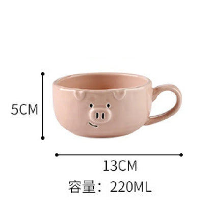 Cute Pink Pig Ceramic Breakfast Plate