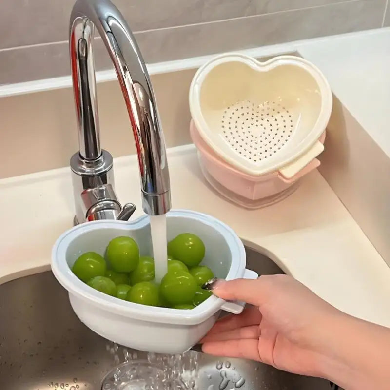 Heart-Shaped Cartoon Kitchen Drain Basket