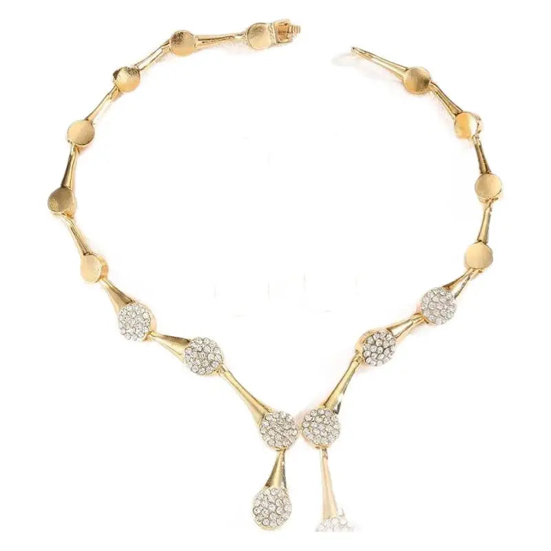 Elegant Golden Necklace & Earrings Set