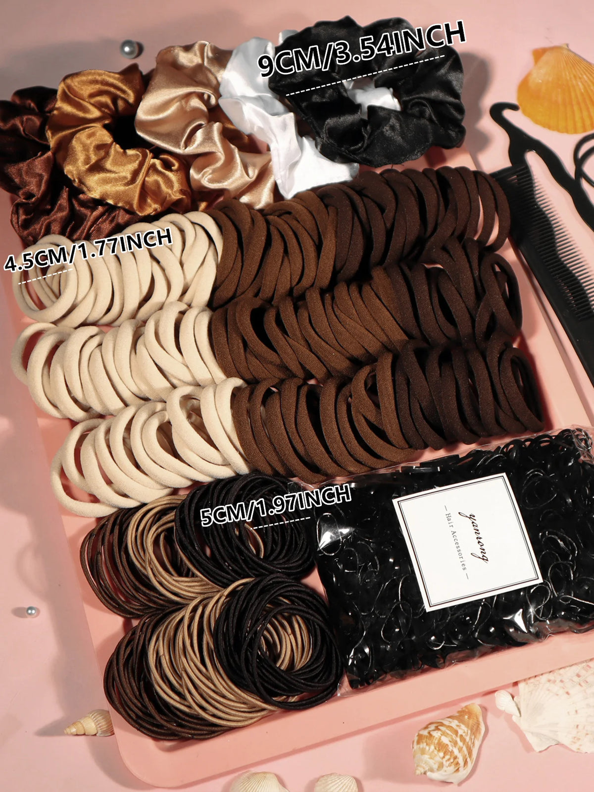 Seamless Hair Scrunchies & Ties Set