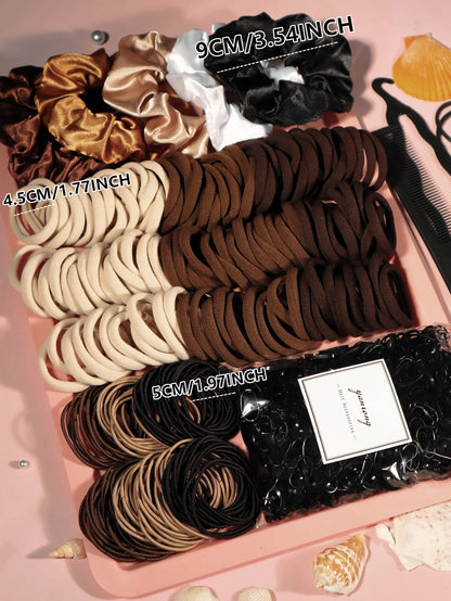 Seamless Hair Scrunchies & Ties Set