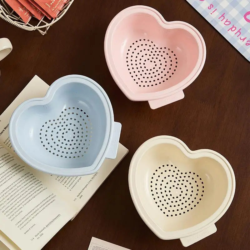 Heart-Shaped Cartoon Kitchen Drain Basket