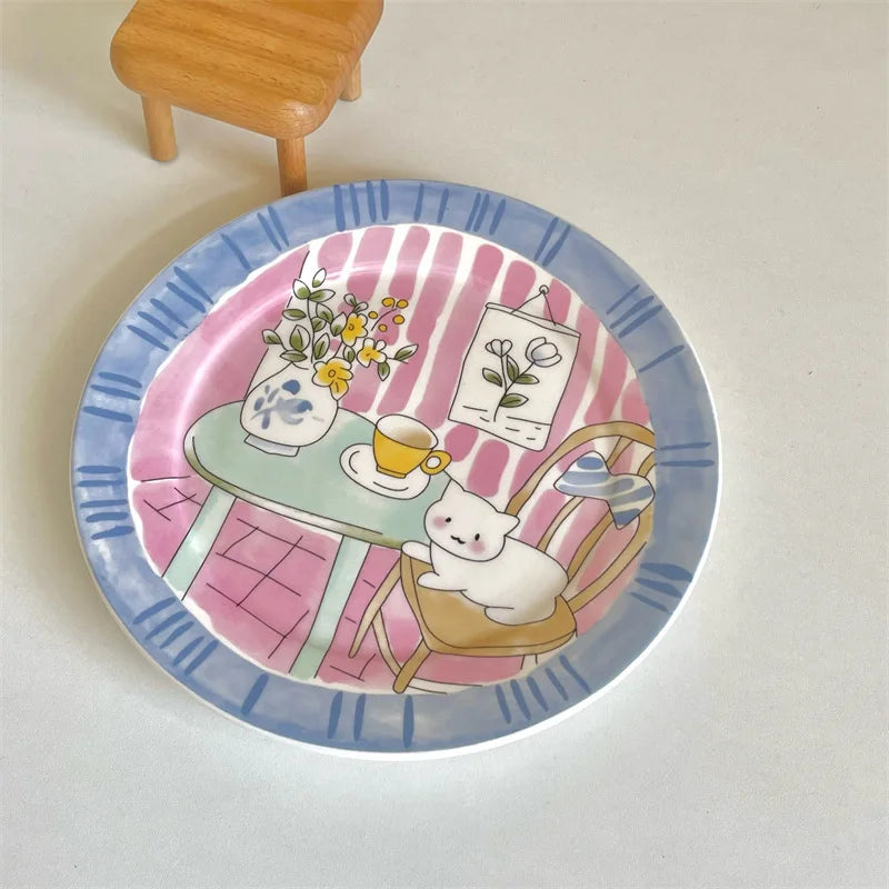 Cute Cartoon Ceramic Breakfast Plate