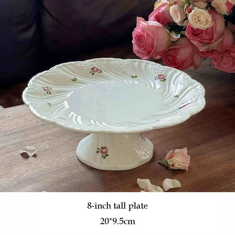 Vintage Rose Ceramic Plate & Tea Cup Set