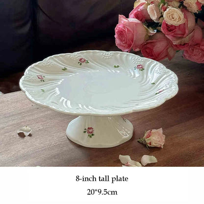 Vintage Rose Ceramic Plate & Tea Cup Set