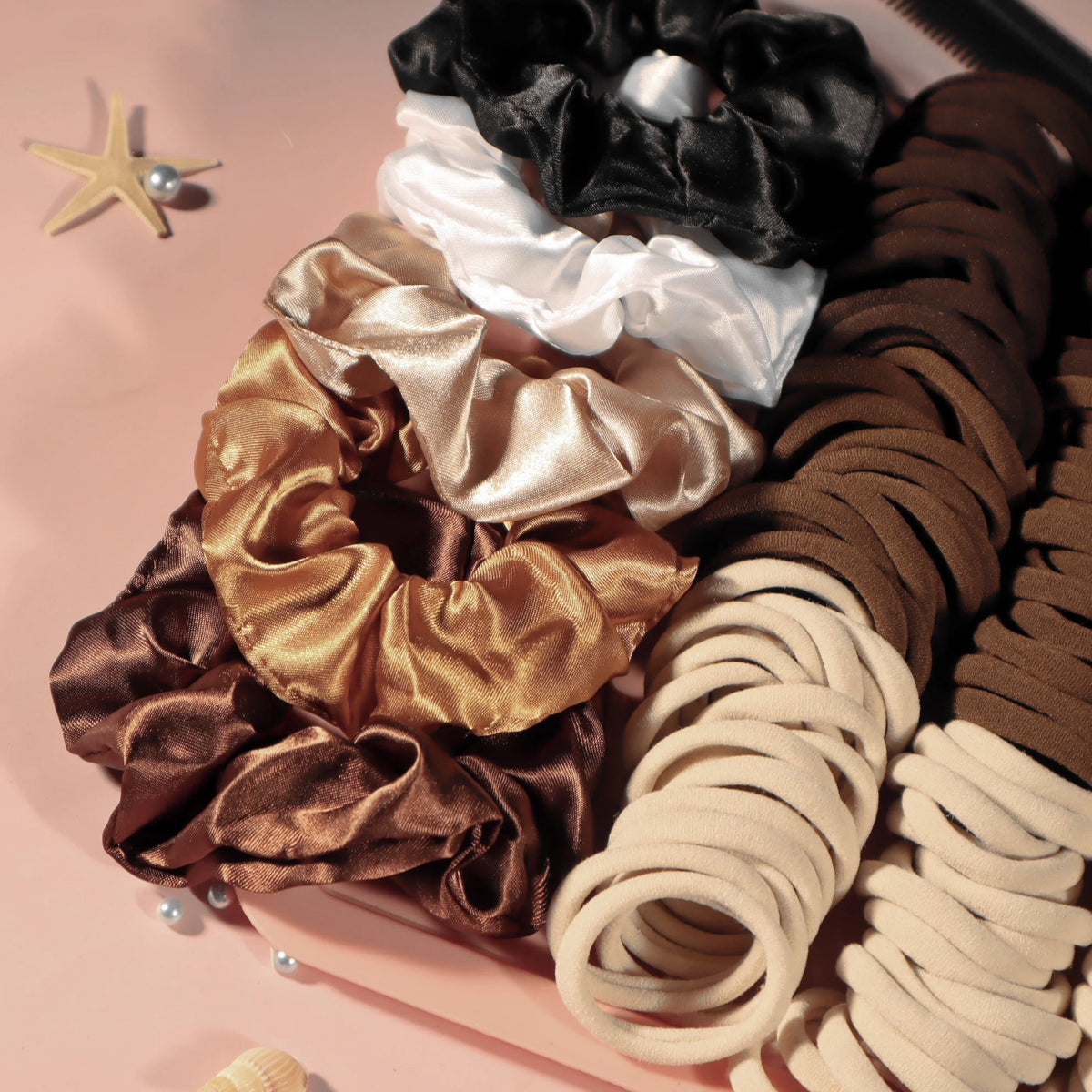 Seamless Hair Scrunchies & Ties Set
