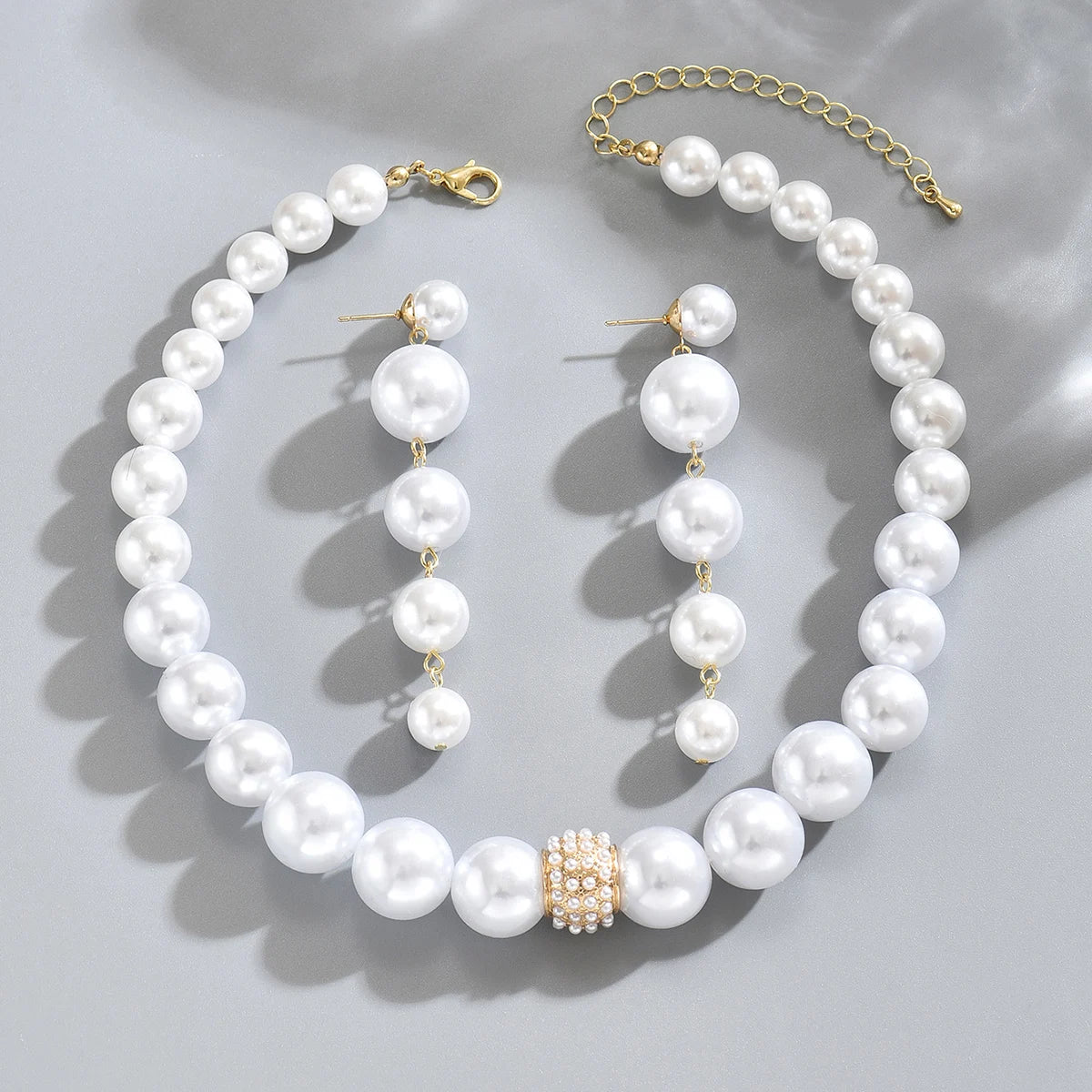 3-Piece Classic Imitation Pearl Jewelry Set