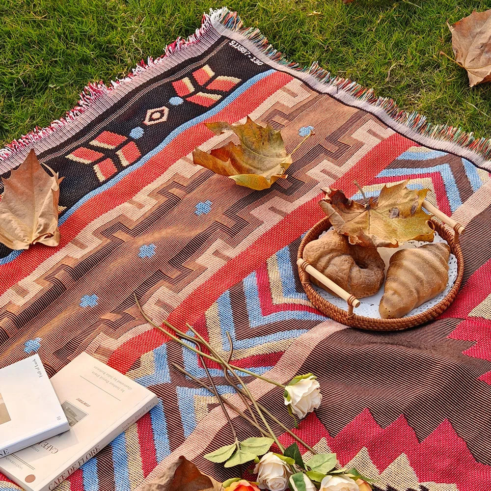 Checkered Travel & Picnic Blanket