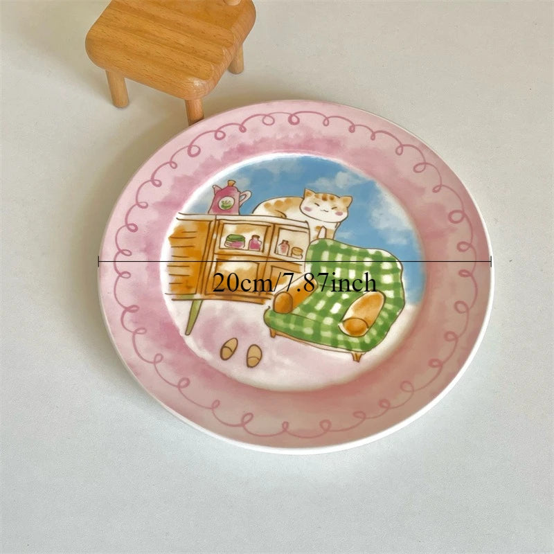 Cute Cartoon Ceramic Breakfast Plate