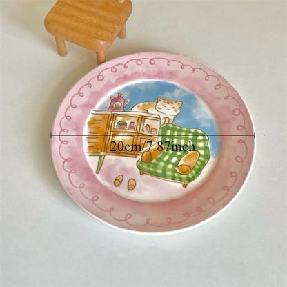 Cute Cartoon Ceramic Breakfast Plate