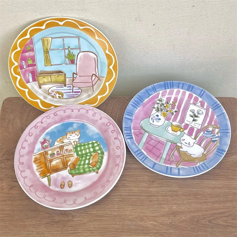 Cute Cartoon Ceramic Breakfast Plate